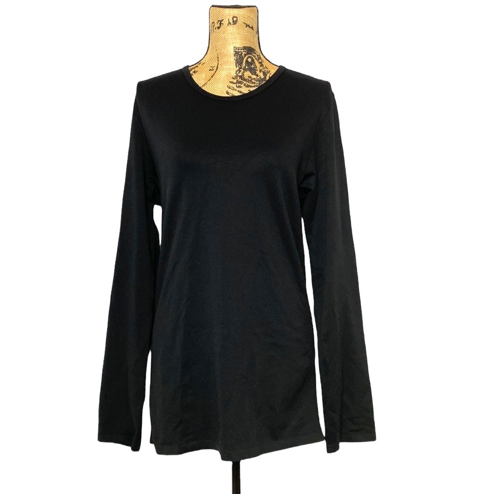 Merona Black Stretchy Crew Neck Long Sleeve Athletic Shirt XL